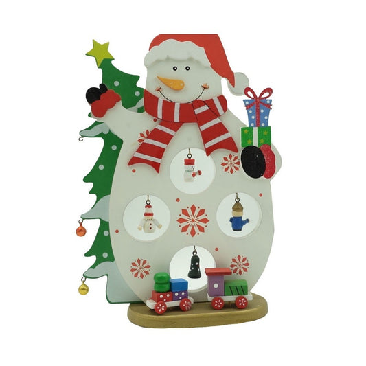 Figurina decorata de Craciun, Om de zapada, Alb, din Lemn, 18 cm x 24.5 cm, Interior, Klevo
