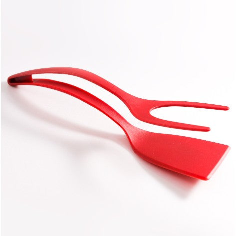 Spatula Multifunctionala tip Cleste, Klevo, Spatula Cleste pentru Gatit, Silicon PP, pentru Alimente, Carne, Paine, 31 x 8.5 cm Rosu