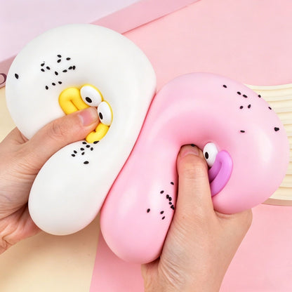 Jucarie Senzoriala Squishy, Klevo, Model Gogoasa cu Ochi Mari, 1 Bucata, Textura Ultra-Densa, Jucarie Antistres  pentru Copii si Adulti, Efect Calmant cu Revenire Lenta, 9 cm, Roz