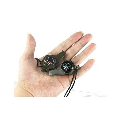 Fluier 3in1, Klevo cu Busola si Termometru, pentru Drumetii, Negru