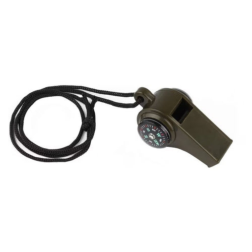Fluier 3in1, Klevo cu Busola si Termometru, pentru Drumetii, Negru