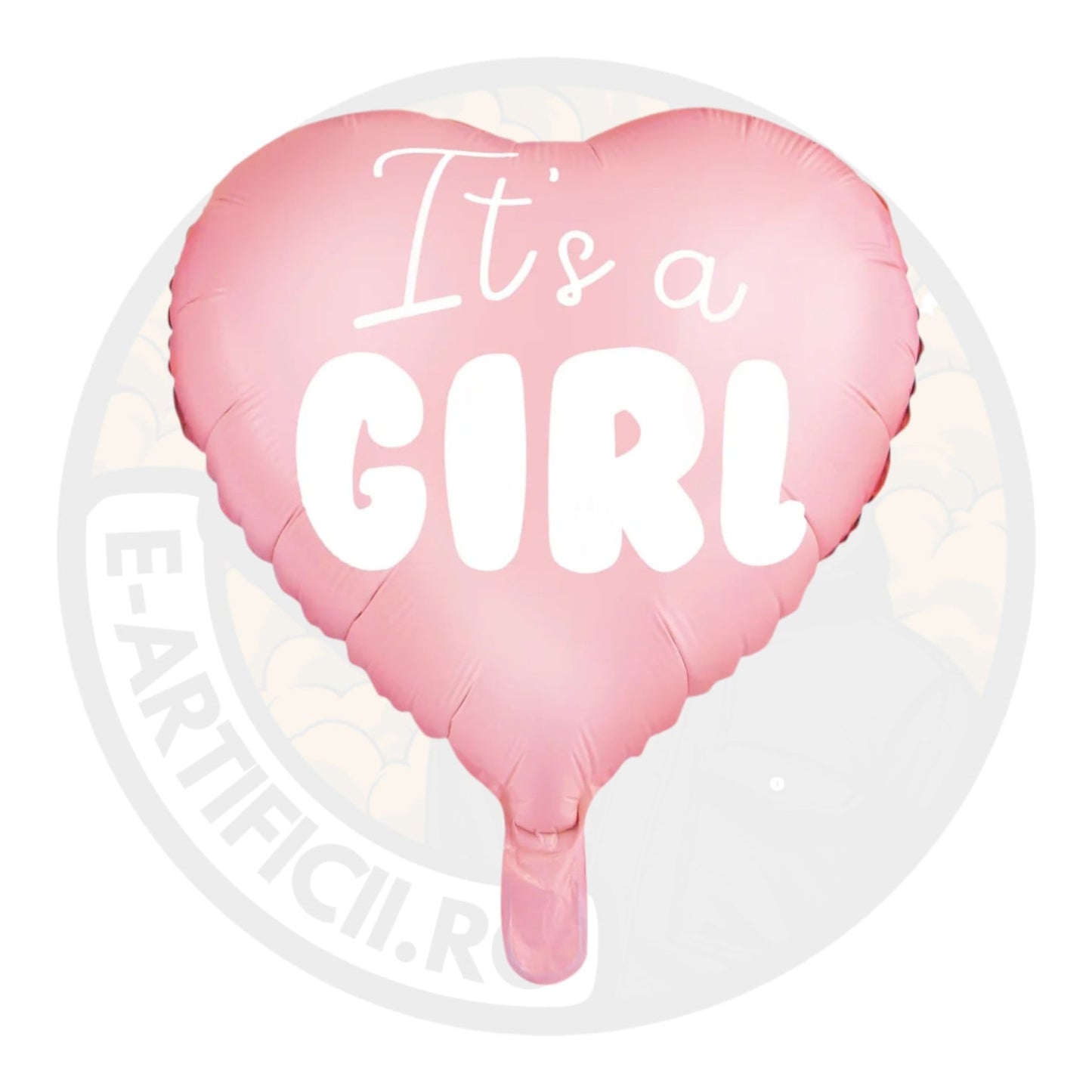 Foil Balloon Heart - It's a girl, 45 cm, roz deschis