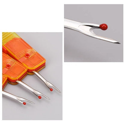 Dispozitiv pentru Descusut, Klevo, Taietor de Etichete, 1.7 x 7 cm, Pliabil, din Plastic, Rosu/Galben