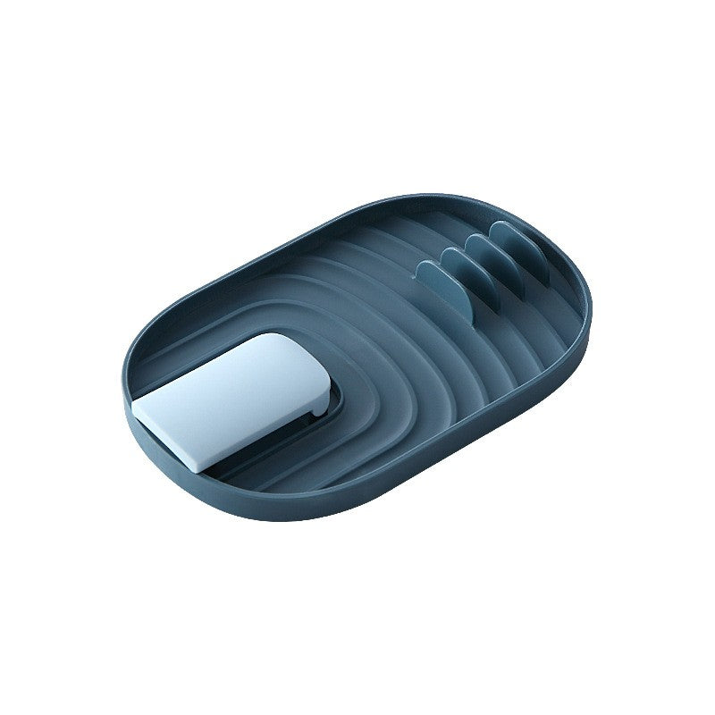 Suport Pliabil, Klevo, pentru Capace, Linguri, Multifunctional, Plasare pe Blatul de Bucatarie, 11.5 x 18 x 2.2 cm, Albastru inchis
