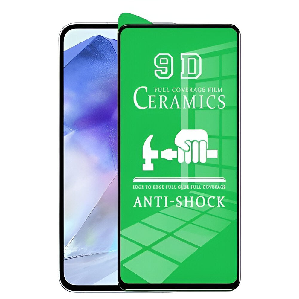 Folie de Protectie Ceramica, Klevo, Compatibila cu Samsung Galaxy A35 4G, A35 5G, Ceramics 9D, Antisoc, Margini Negre, Transparent