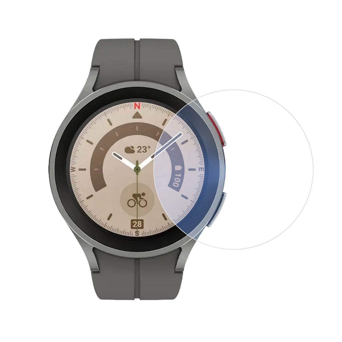 Folie Securizata pentru Samsung Galaxy Watch5 Pro 35mm, Klevo, Sticla de Protectie Compatibila cu Samsung Galaxy Watch5 Pro 35mm, Sticla Securizata 2.5 D, Transparent