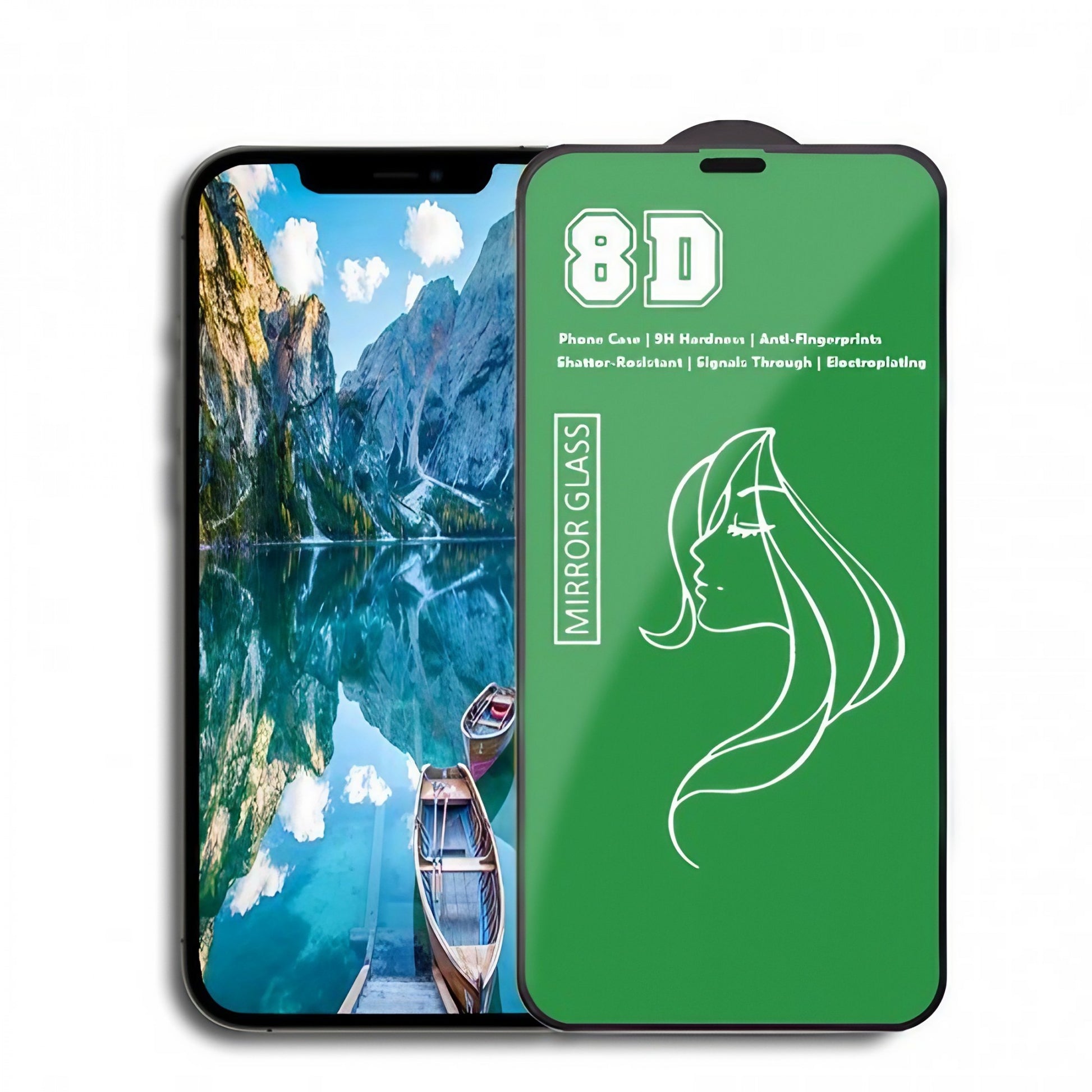 Folie de Protectie, Klevo, pentru iPhone 15 Plus, Tempered Glass Mirror 8D, Efect Oglinda, HD, Verde