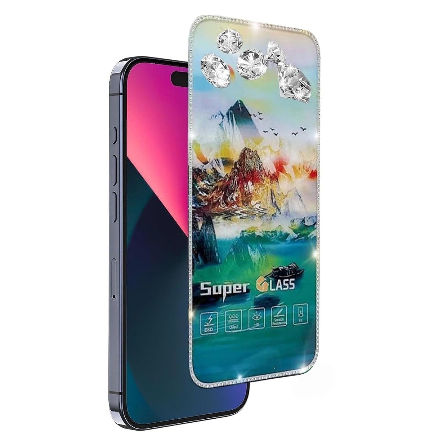 Folie de Protectie, Klevo, pentru iPhone 15, Tempered Glass 2.5 cu Pietricele, ESD, HD, Transparent