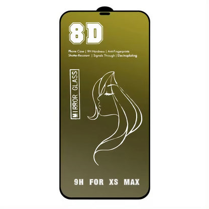 Folie de Protectie, Klevo, pentru iPhone 15 Pro Max, Tempered Glass Mirror 8D, Efect Oglinda, HD, Auriu