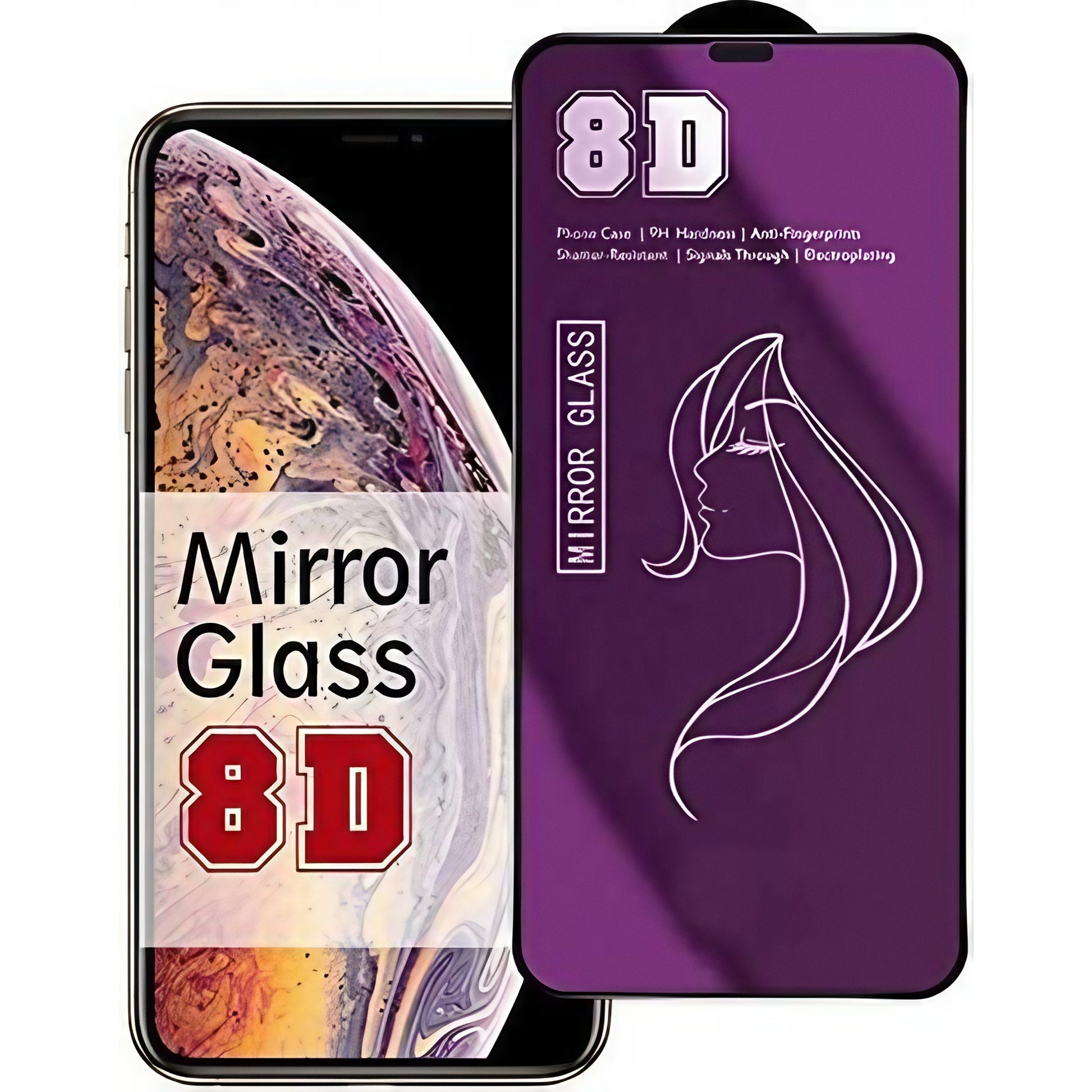 Folie de Protectie, Klevo, pentru iPhone 15 Pro Max, Tempered Glass Mirror 8D, Efect Oglinda, HD, Violet
