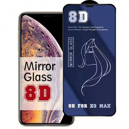 Folie de Protectie, Klevo, pentru iPhone 15 Pro, Tempered Glass Mirror 8D, Efect Oglinda, HD, Albastru
