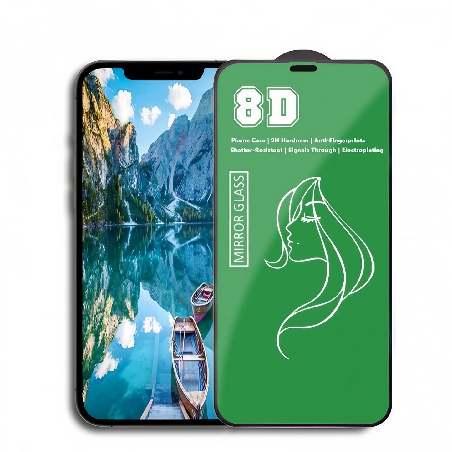 Folie de Protectie, Klevo, pentru iPhone 15 Pro, Tempered Glass Mirror 8D, Efect Oglinda, HD, Verde