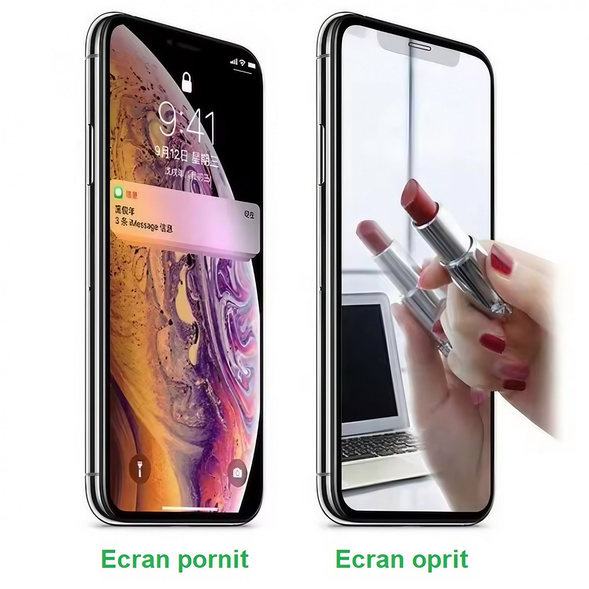 Folie de Protectie, Klevo, pentru iPhone 15, Tempered Glass Mirror 8D, Efect Oglinda, HD, Auriu