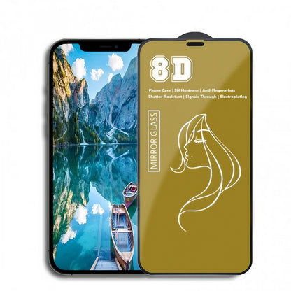 Folie de Protectie, Klevo, pentru iPhone 15, Tempered Glass Mirror 8D, Efect Oglinda, HD, Auriu