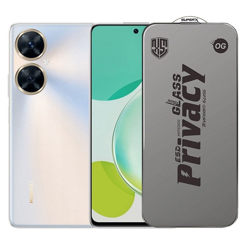 Folie de Protectie pentru Huawei Enjoy 60, Klevo, Sticla Securizata ESD Antistatica, Super-X Privacy OG, Margini Negre, 0.30 mm, Transparent Inchis