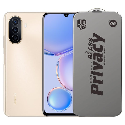 Folie de Protectie pentru Huawei Nova Y71, Klevo, Sticla Securizata ESD Antistatica, Super-X Privacy OG, Margini Negre, 0.30 mm, Transparent Inchis