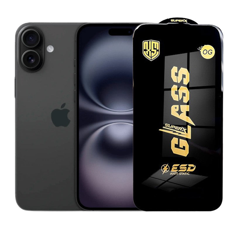 Folie de Protectie pentru iPhone 16 Plus, Klevo, Sticla Securizata ESD, Margini Negre, Rezistenta la Zgirieturi, Antistatica, 0.35 mm, Transparenta