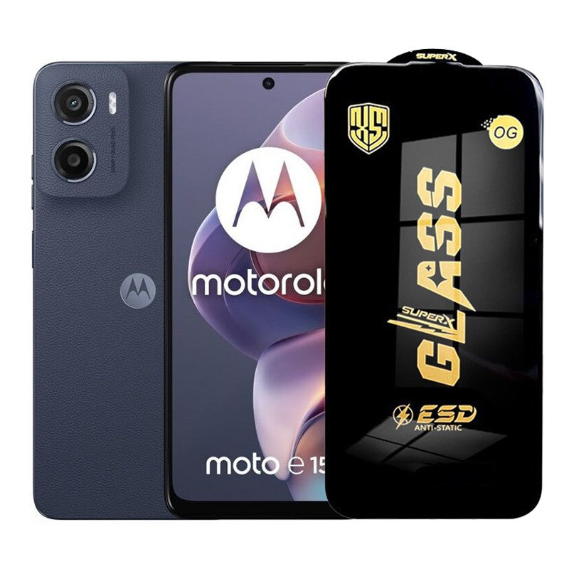 Folie de Protectie pentru Motorola Moto E15, Klevo, Sticla Securizata ESD, Margini Negre, Rezistenta la Zgirieturi, Antistatica, 0.35 mm, Transparenta