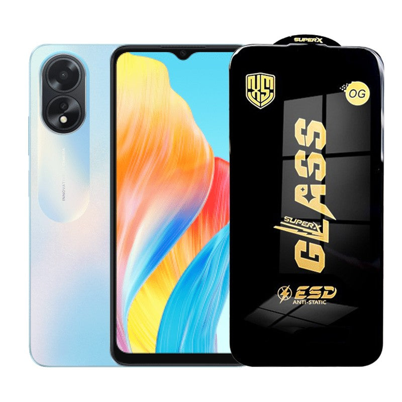 Folie de Protectie pentru Oppo A18, Klevo, Sticla Securizata ESD, Margini Negre, Rezistenta la Zgirieturi, Antistatica, 0.35 mm, Transparenta