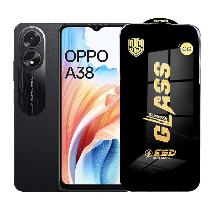 Folie de Protectie pentru Oppo A38, Klevo, Sticla Securizata ESD, Margini Negre, Rezistenta la Zgirieturi, Antistatica, 0.35 mm, Transparenta