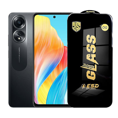 Folie de Protectie pentru Oppo A58, Klevo, Sticla Securizata ESD, Margini Negre, Rezistenta la Zgirieturi, Antistatica, 0.35 mm, Transparenta
