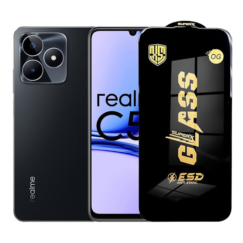 Folie de Protectie pentru Realme C53, Klevo, Sticla Securizata ESD, Margini Negre, Rezistenta la Zgirieturi, Antistatica, 0.35 mm, Transparenta