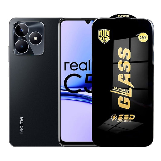 Folie de Protectie pentru Realme C53, Klevo, Sticla Securizata ESD, Margini Negre, Rezistenta la Zgirieturi, Antistatica, 0.35 mm, Transparenta