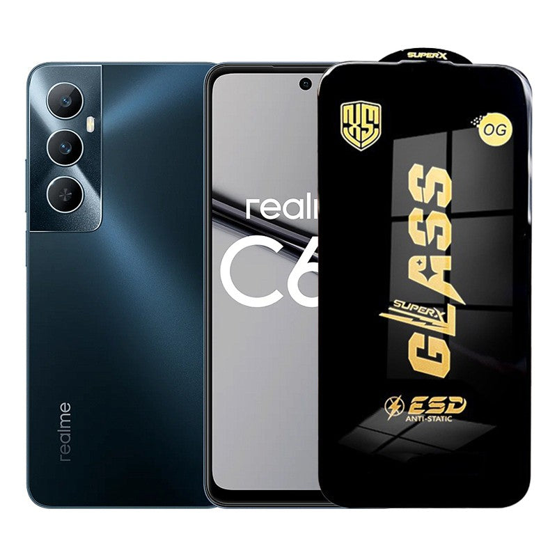Folie de Protectie pentru Realme C65, Klevo, Sticla Securizata ESD, Margini Negre, Rezistenta la Zgirieturi, Antistatica, 0.35 mm, Transparenta