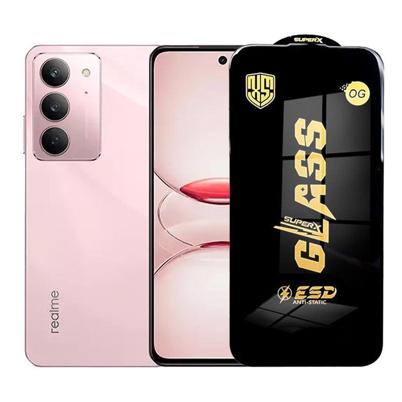 Folie de Protectie pentru Realme C75x, Klevo, Sticla Securizata ESD, Margini Negre, Rezistenta la Zgirieturi, Antistatica, 0.35 mm, Transparenta