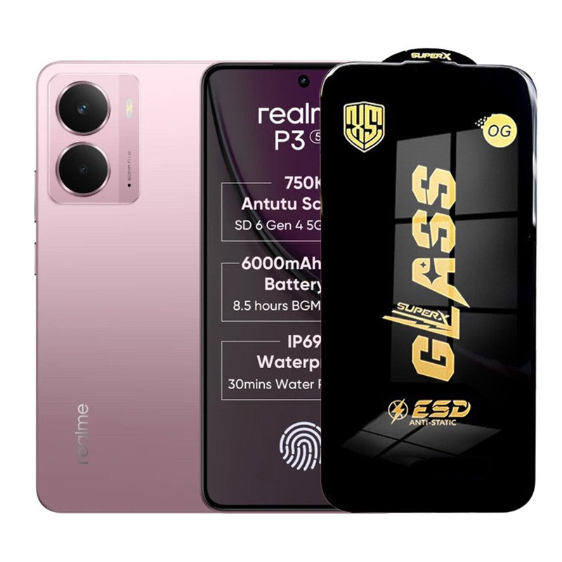 Folie de Protectie pentru Realme P3, Klevo, Sticla Securizata ESD, Margini Negre, Rezistenta la Zgirieturi, Antistatica, 0.35 mm, Transparenta