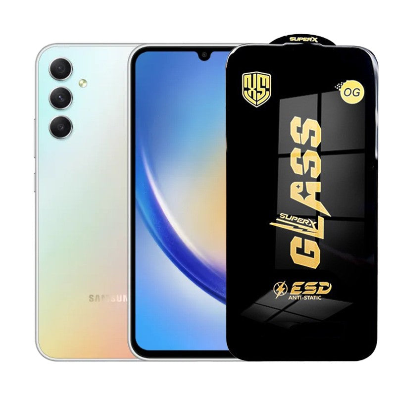 Folie de Protectie pentru Samsung Galaxy A34, Klevo, Sticla Securizata ESD, Margini Negre, Rezistenta la Zgirieturi, Antistatica, 0.35 mm, Transparenta