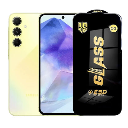 Folie de Protectie pentru Samsung Galaxy A55, Klevo, Sticla Securizata ESD, Margini Negre, Rezistenta la Zgirieturi, Antistatica, 0.35 mm, Transparenta