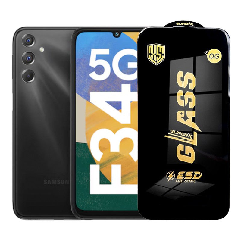 Folie de Protectie pentru Samsung Galaxy F34, Klevo, Sticla Securizata ESD, Margini Negre, Rezistenta la Zgirieturi, Antistatica, 0.35 mm, Transparenta