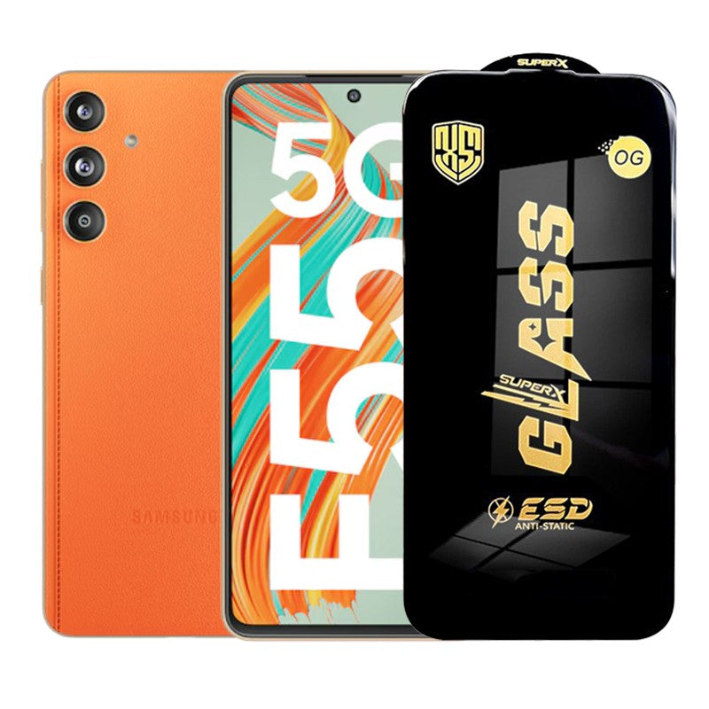 Folie de Protectie pentru Samsung Galaxy F55, Klevo, Sticla Securizata ESD, Margini Negre, Rezistenta la Zgirieturi, Antistatica, 0.35 mm, Transparenta