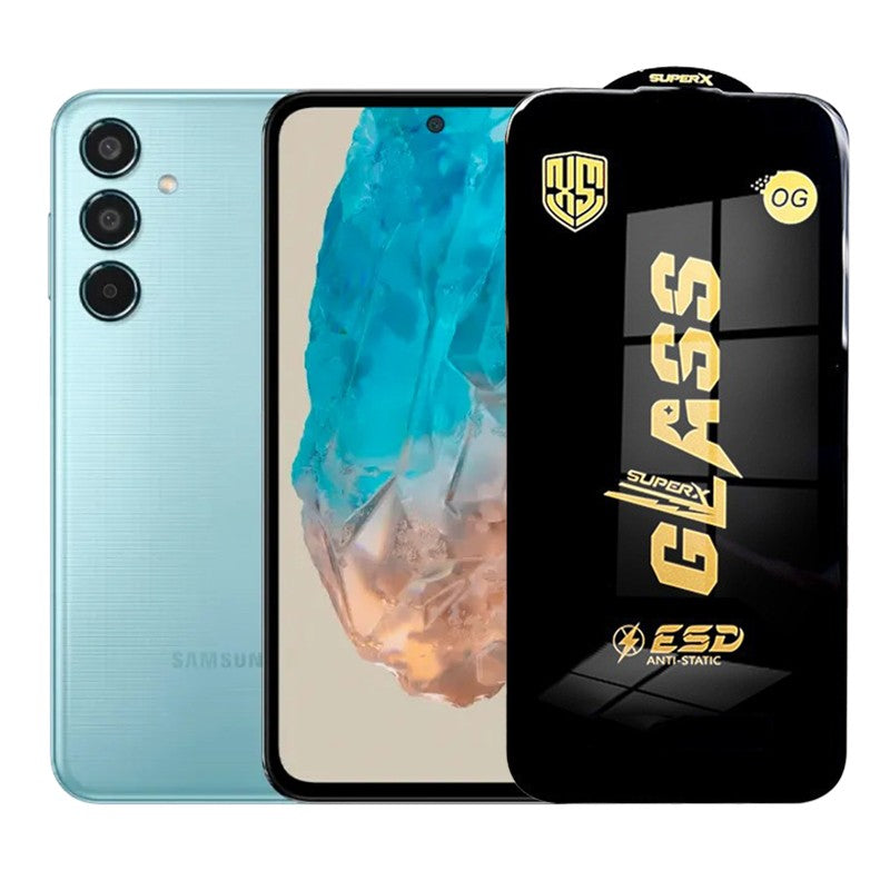Folie de Protectie pentru Samsung Galaxy M35, Klevo, Sticla Securizata ESD, Margini Negre, Rezistenta la Zgirieturi, Antistatica, 0.35 mm, Transparenta