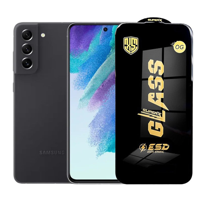 Folie de Protectie pentru Samsung Galaxy S21 FE, Klevo, Sticla Securizata ESD, Margini Negre, Rezistenta la Zgirieturi, Antistatica, 0.35 mm, Transparenta