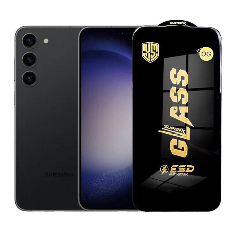 Folie de Protectie pentru Samsung Galaxy S23+, Klevo, Sticla Securizata ESD, Margini Negre, Rezistenta la Zgirieturi, Antistatica, 0.35 mm, Transparenta