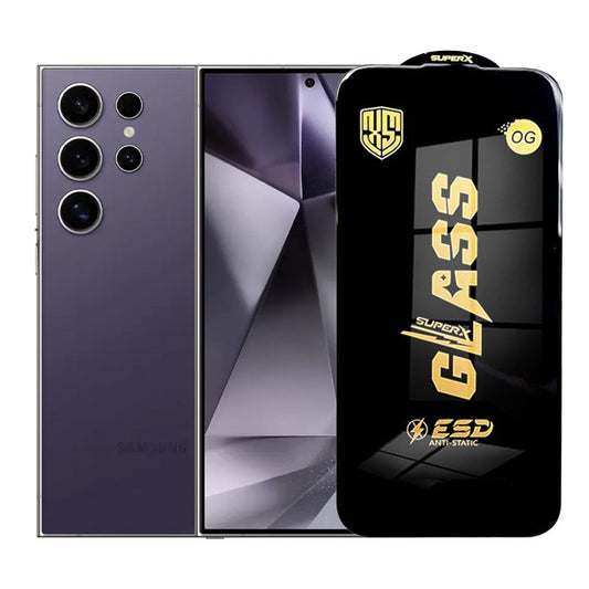 Folie de Protectie pentru Samsung Galaxy S24 Ultra, Klevo, Sticla Securizata ESD, Margini Negre, Rezistenta la Zgirieturi, Antistatica, 0.35 mm, Transparenta