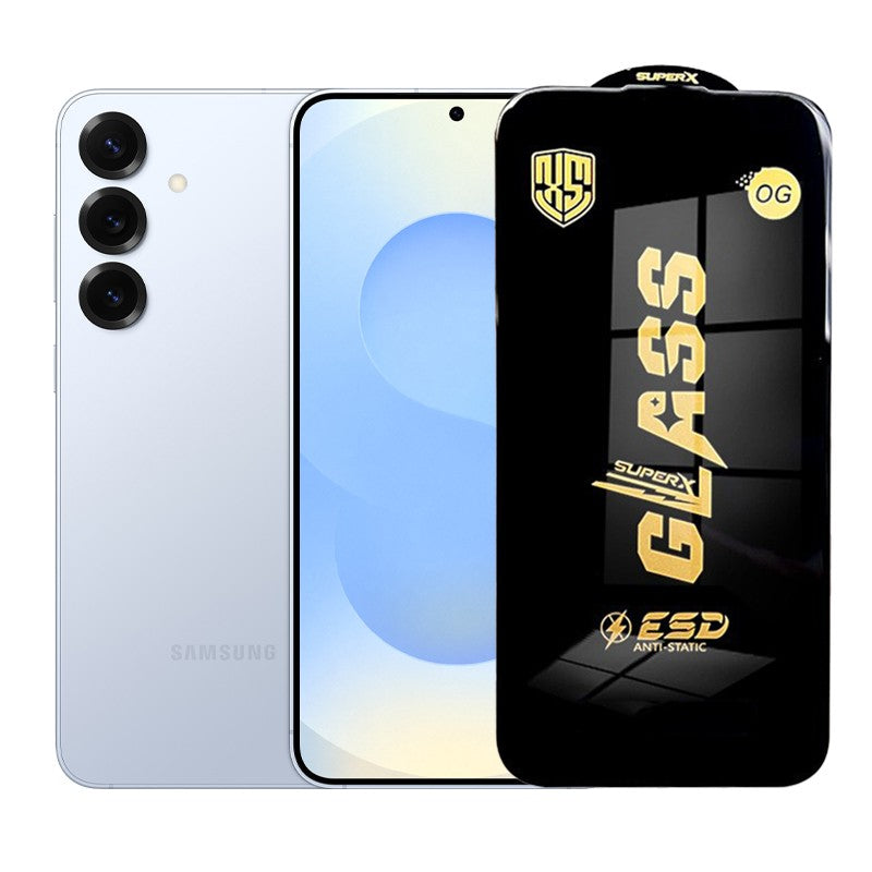Folie de Protectie pentru Samsung Galaxy S25 Plus, Klevo, Sticla Securizata ESD, Margini Negre, Rezistenta la Zgirieturi, Antistatica, 0.35 mm, Transparenta