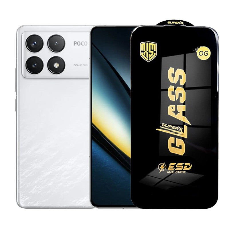 Folie de Protectie pentru Xiaomi Poco F6 Pro, Klevo, Sticla Securizata ESD, Margini Negre, Rezistenta la Zgirieturi, Antistatica, 0.35 mm, Transparenta