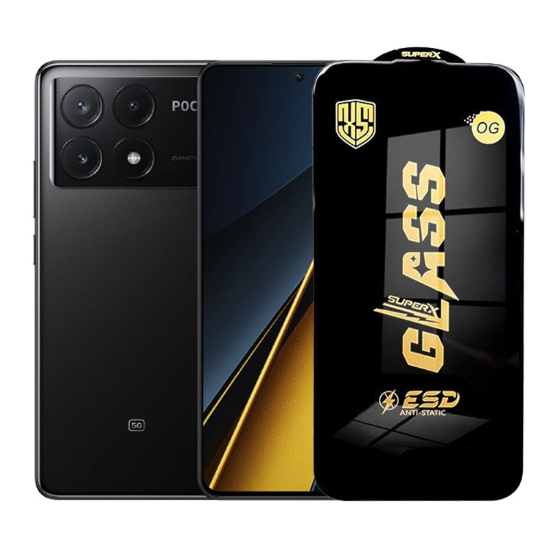 Folie de Protectie pentru Xiaomi Poco X6 Pro, Klevo, Sticla Securizata ESD, Margini Negre, Rezistenta la Zgirieturi, Antistatica, 0.35 mm, Transparenta