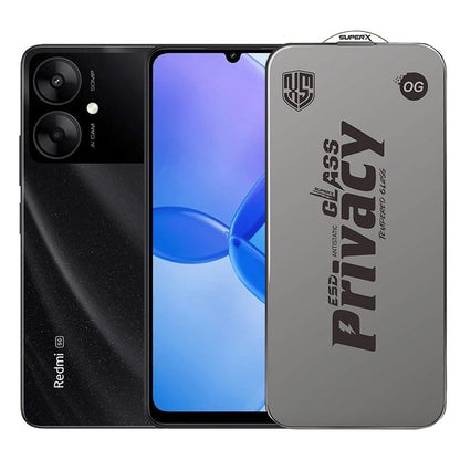 Folie de Protectie pentru Xiaomi Redmi 13R, Klevo, Sticla Securizata ESD Antistatica, Super-X Privacy OG, Margini Negre, 0.30 mm, Transparent Inchis