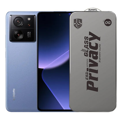 Folie de Protectie pentru Xiaomi Redmi 13T, Klevo, Sticla Securizata ESD Antistatica, Super-X Privacy OG, Margini Negre, 0.30 mm, Transparent Inchis