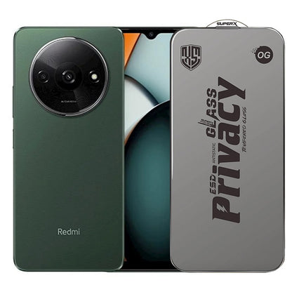 Folie de Protectie pentru Xiaomi Redmi A3, Klevo, Sticla Securizata ESD Antistatica, Super-X Privacy OG, Margini Negre, 0.30 mm, Transparent Inchis