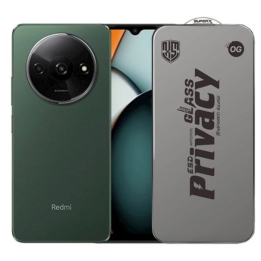 Folie de Protectie pentru Xiaomi Redmi A3, Klevo, Sticla Securizata ESD Antistatica, Super-X Privacy OG, Margini Negre, 0.30 mm, Transparent Inchis
