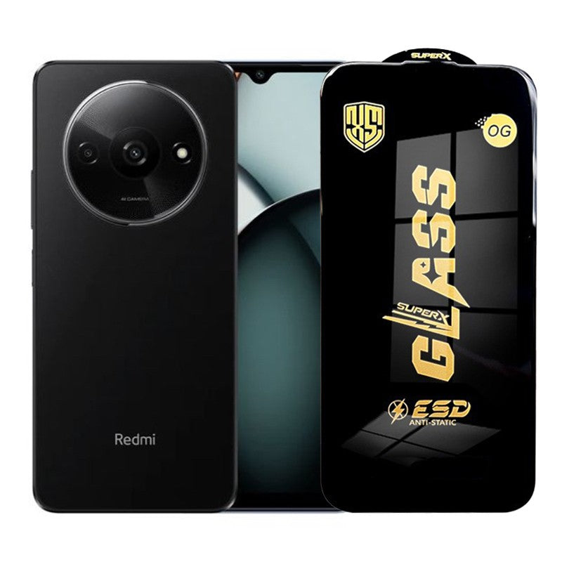 Folie de Protectie pentru Xiaomi Redmi A3x, Klevo, Sticla Securizata ESD, Margini Negre, Rezistenta la Zgirieturi, Antistatica, 0.35 mm, Transparenta