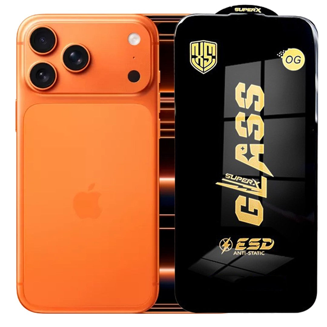 Folie de Sticla pentru Apple iPhone 17 Pro Max, Klevo, Sticla Securizata ESD Antistatica, Super-X OG, cu Margini Negre, Rezistenta la Zgirieturi, 0.35 mm, Transparent