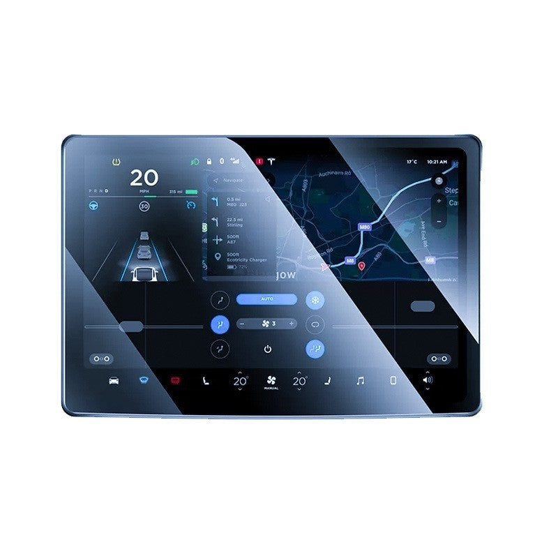 Folie de Sticla Securizata, Klevo, Compatibila cu Tesla Model 3 / Tesla Model Y, Ecran Frontal, Anti Blue-Ray, 4K Ultra HD, Anti-amprenta, 2.5D, Transparent