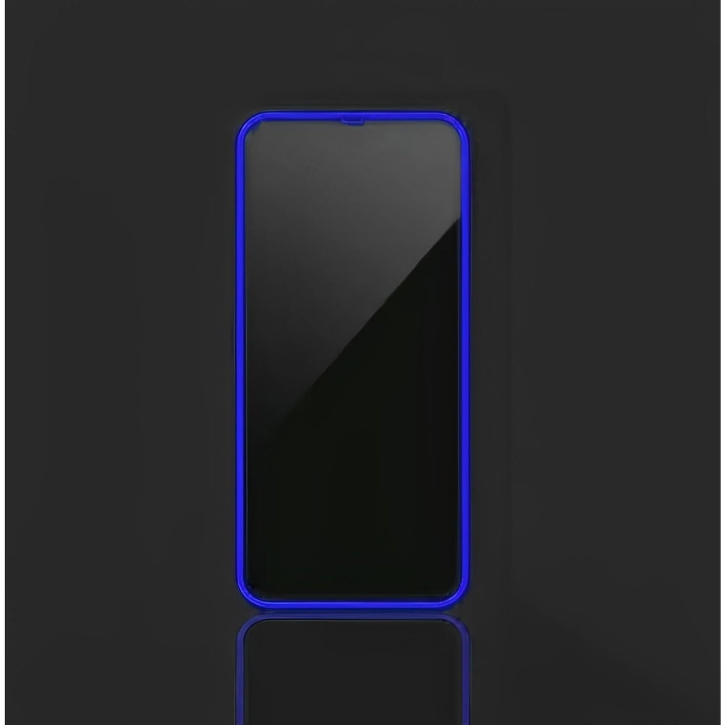 Folie de Sticla Securizata pentru Apple iPhone 15, Klevo, Luminous, Margine Fosforescenta Neon din Silicon, Mat, Anti-Amprenta, Protectie Completa, 9H, Albastru