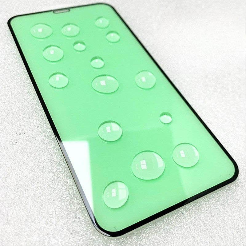 Folie de Sticla Securizata pentru Apple iPhone 15 Pro, Klevo, Lumina Verde Anti-Blue Ray, Auto-Aplicare, Protectie Completa 9D, Verde